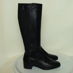 AQUATALIA TALL BLACK LEATHER STRETCH RIDING BOOTS